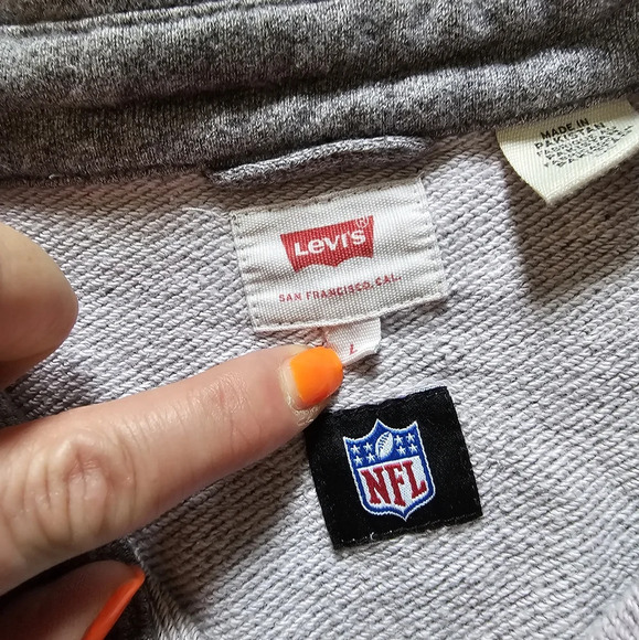 Levi's NFL New England Patriots Western Button-Up Jacket Gray Size Men's Large - Picture 13 of 16